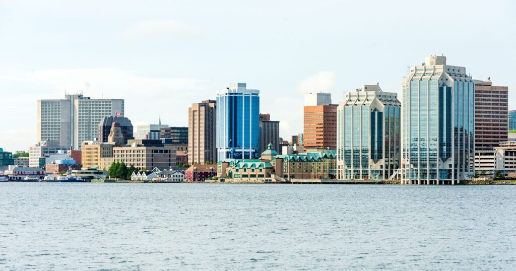 The Halifax waterfront and skyline in Nova Scotia